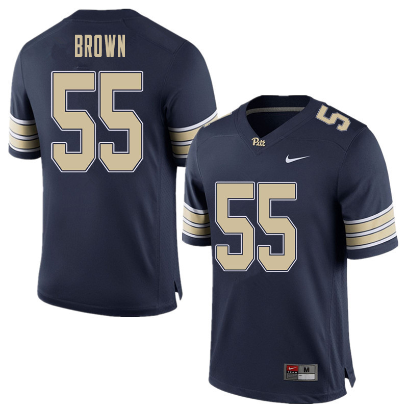 Men #55 Chase Brown Pittsburgh Panthers College Football Jerseys Sale-Home Blue